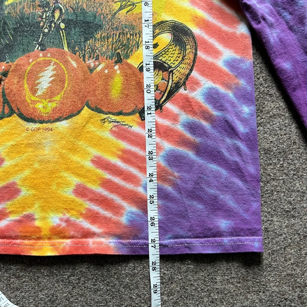 Grateful Dead Fall Tour 1994 Tie Dye Pumpkin Long Sleeve Shirt Sundog Tag Size M_8